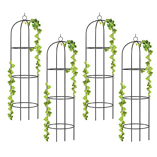 wuuhoo® Rankhilfe Alma aus Metall - 190cm große Rankstütze für Rosen, Ranksäule für Kletterpflanzen, wetterfestes Rankgitter 4 Stk. von wuuhoo