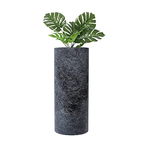 wuuhoo I Pflanzkübel Ivy in schwarzer Marmoroptik mit Pflanzeinsatz I Wetterfest für Innen und Außen I Pflanzsäule, Bodenvase wasserdicht aus frostbeständigem Fiberglas 120 cm von wuuhoo