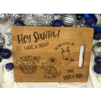 Weihnachtsmann Tablett | Kekse Für Santa Schneidebrett Geschenk Graviertes Charcuterie-Tafel Personalisiert von wwpersonaldesigns