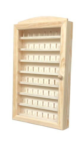 Sammlervitrine Fingerhüte. Für 64 Fingerhüte. In Holz zu malen. Maßnahmen (weit / unterst / hohe): 30 * 6.5 * 54 cm. von Greca