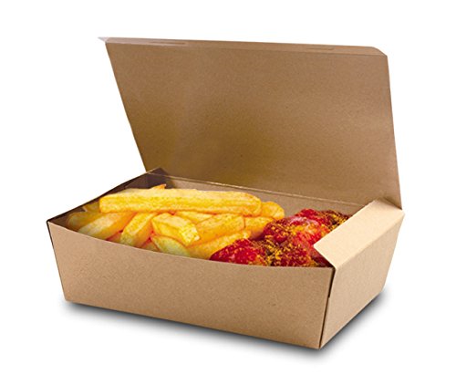 Snack-Box "Pure" mit Klappdeckel klein, braun, unbedruckt, 450 Stück von www.to-go-verpackungen.de