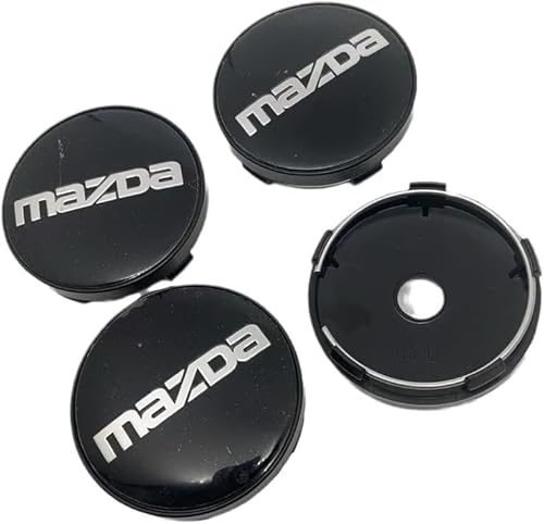 wxhzq 4 stück Nabendeckel für Mazda MX-5 Miata NA NB NC ND 1990-2019 2020 2021 2022 2023 60 mm, Ersetzbar Nabenkappen mit Logo Radnabenabdeckung Wasserdicht Staubdicht Radnabendeckel,B von wxhzq