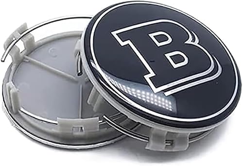 wxhzq 4 stück Nabendeckel für Smart Brabus 75 mm, Ersetzbar Nabenkappen mit Logo Radnabenabdeckung Wasserdicht Staubdicht Radnabendeckel,B von wxhzq