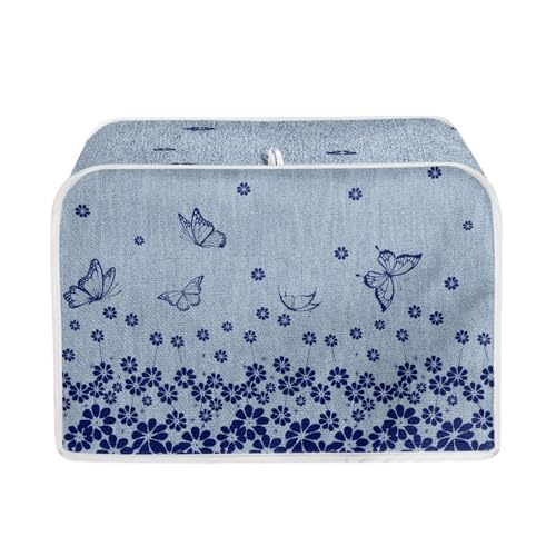 Toaster Abdeckung Blaue Blumen Robustes Canvas, reißfest wasserabweisend, langlebig und kratzschützend – Passt zu 4-Scheiben und 2-Scheiben Toastern Modellen, verteidigt gegen tägliche Abnutzung Toaster Abdeckung Blaue Blumen Robustes Canvas, reißfest wasserabweisend, langlebig und kratzschützend – Passt zu 4-Scheiben und 2-Scheiben Toastern Modellen, verteidigt gegen tägliche Abnutzung von wxlmom