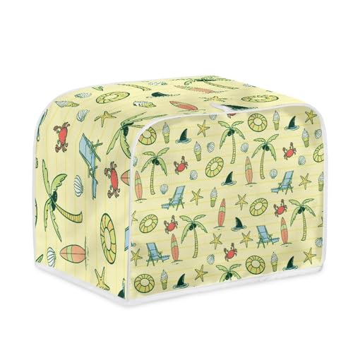 Toaster Abdeckung Blauer Stuhl Polyester, leicht und knitterfrei,Langlebig leicht zu reinigen,Ideal für Küchentoaster mit 2 Scheiben,schützt das Gerät vor Schmutz und Kratzern von wxlmom