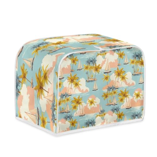 Toaster Abdeckung Gelb Und Weiß Polyester, leicht und knitterfrei,Langlebig leicht zu reinigen,Ideal für Küchentoaster mit 2 Scheiben,schützt das Gerät vor Schmutz und Kratzern von wxlmom