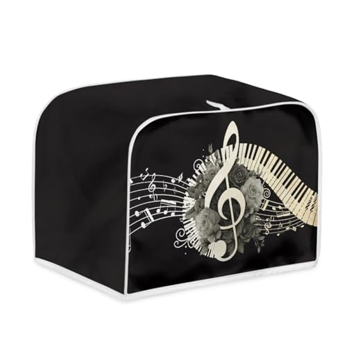 Toaster Abdeckung Graue Blumen Polyester, leicht und knitterfrei,Langlebig leicht zu reinigen,Ideal für Küchentoaster mit 2 Scheiben,schützt das Gerät vor Schmutz und Kratzern von wxlmom