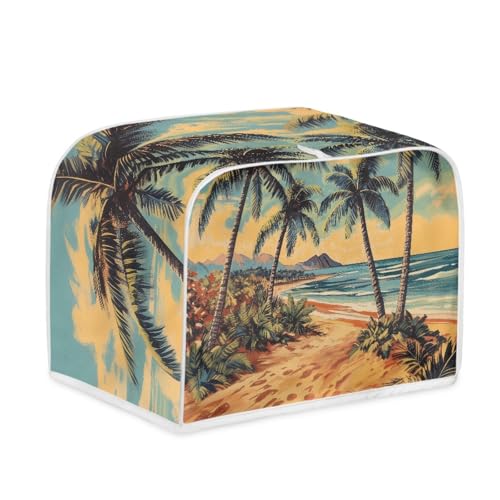 Toaster Abdeckung Grüne Bäume Polyester, leicht und knitterfrei,Langlebig leicht zu reinigen,Ideal für Küchentoaster mit 2 Scheiben,schützt das Gerät vor Schmutz und Kratzern von wxlmom