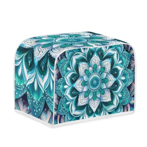 Toaster Abdeckung Grüne Blumen Polyester, leicht und knitterfrei,Langlebig leicht zu reinigen,Ideal für Küchentoaster mit 2 Scheiben,schützt das Gerät vor Schmutz und Kratzern von wxlmom