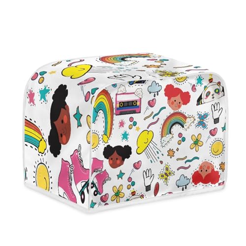 Toaster Abdeckung Regenbogen Polyester, leicht und knitterfrei,Langlebig leicht zu reinigen,Ideal für Küchentoaster mit 2 Scheiben,schützt das Gerät vor Schmutz und Kratzern Toaster Abdeckung Regenbogen Polyester, leicht und knitterfrei,Langlebig leicht zu reinigen,Ideal für Küchentoaster mit 2 Scheiben,schützt das Gerät vor Schmutz und Kratzern von wxlmom