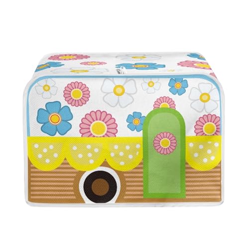 Toaster Abdeckung Rosablaue Blumen Polyester, leicht und knitterfrei,Langlebig leicht zu reinigen,Ideal für Küchentoaster mit 2 Scheiben,schützt das Gerät vor Schmutz und Kratzern Toaster Abdeckung Rosablaue Blumen Polyester, leicht und knitterfrei,Langlebig leicht zu reinigen,Ideal für Küchentoaster mit 2 Scheiben,schützt das Gerät vor Schmutz und Kratzern von wxlmom
