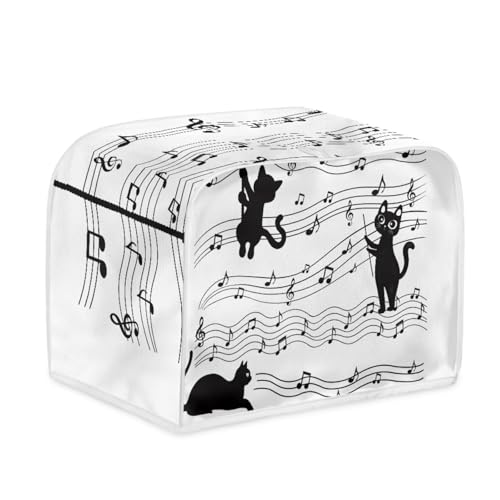 Toaster Abdeckung Tierkatze Polyester, leicht und knitterfrei,Langlebig leicht zu reinigen,Ideal für Küchentoaster mit 2 Scheiben,schützt das Gerät vor Schmutz und Kratzern von wxlmom