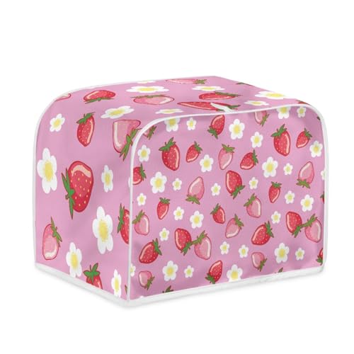 Toaster Abdeckung Weiße Blume Polyester, leicht und knitterfrei,Langlebig leicht zu reinigen,Ideal für Küchentoaster mit 2 Scheiben,schützt das Gerät vor Schmutz und Kratzern von wxlmom