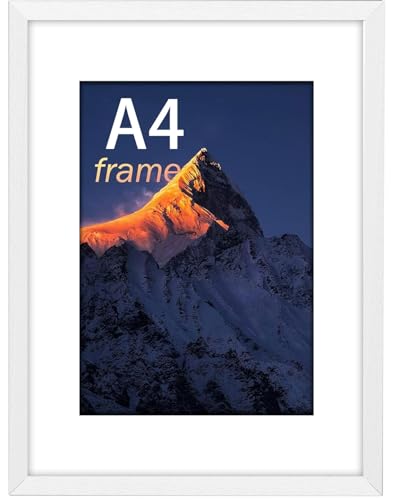 wyewye A4 Bilderrahmen, 21x29,7 cm, mit Bruchsicherem Plastikglas, für A4 Druck und 6x8 Foto, Weiß wyewye A4 Bilderrahmen, 21x29,7 cm, mit Bruchsicherem Plastikglas, für A4 Druck und 6x8 Foto, Weiß von wyewye
