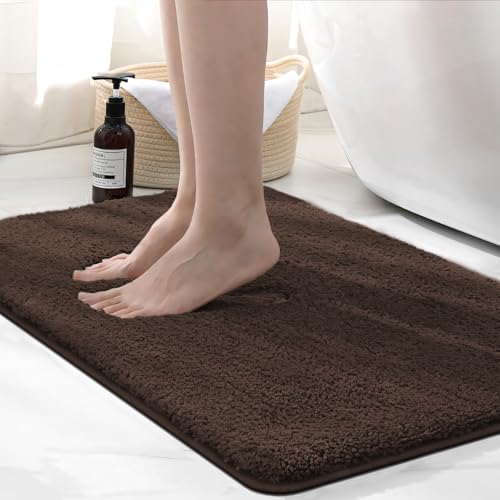 wyewye Mikrofaser-Badematte, 2 cm, super dicker Badteppich, super saugfähig, 50 x 80 cm, Kaffeebraun wyewye Mikrofaser-Badematte, 2 cm, super dicker Badteppich, super saugfähig, 50 x 80 cm, Kaffeebraun von wyewye