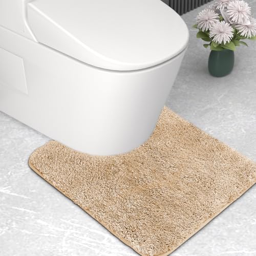 wyewye Mikrofaser-Badvorleger, WC-Vorleger, 2 cm, super dicker Badteppich, super saugfähig, 50 x 50 cm, U-Form, Kamel wyewye Mikrofaser-Badvorleger, WC-Vorleger, 2 cm, super dicker Badteppich, super saugfähig, 50 x 50 cm, U-Form, Kamel von wyewye