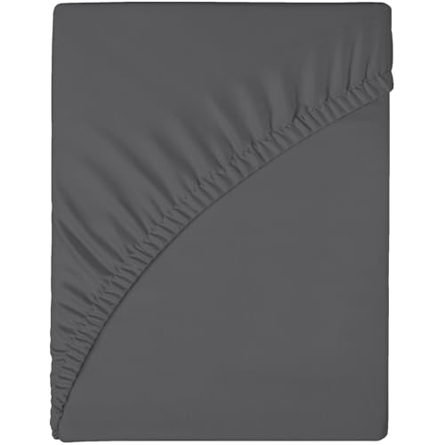 wyewye Spannbettlaken für 140 x 200 x 25 cm, Mikrofasergewebe, Schrumpfung und kein Verblassen, Dunkelgrau wyewye Spannbettlaken für 140 x 200 x 25 cm, Mikrofasergewebe, Schrumpfung und kein Verblassen, Dunkelgrau von wyewye