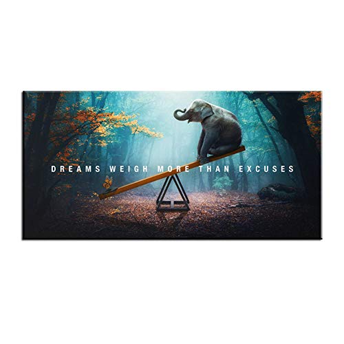 wzgsffs Dreams Weigh More Than Excuses Wandbild, Gemälde, Wandgemälde, Poster für Wohnzimmer, 61 x 121 cm, rahmenlos von wzgsffs