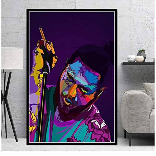 wzgsffs New Post Malone hip hop Rapper Musik sänger Star Kunst malerei Poster und drucke leinwand wandbilder für Wohnzimmer wohnkultur-60x80 cm kein Rahmen von wzgsffs