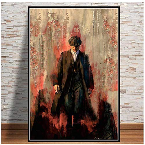 wzgsffs Peaky Blinders Cillian Murphy TV-Show Poster Wandkunst Bild Poster und Drucke Leinwand Gemälde für Room Home Decor -60x80cm Kein Rahmen von wzgsffs