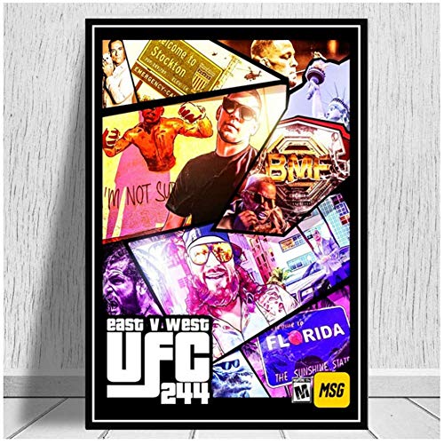 wzgsffs UFC 244 Fan Nate Diaz vs Jorge Masvidal Ereignis Wandkunst Bild Leinwand Malerei Poster Und Drucke Hot Home Room Decor- 60x80 cm Kein Rahmen von wzgsffs