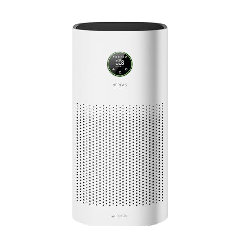 xCREAS Luftreiniger mit Matter-Kompatibilität, kompatibel mit Apple Home, Alexa, Google Home, HEPA H13 Filter, waschbarer Vorfilter, Eco-Sparmodus (83m² Luftreiniger mit Matter) von xCREAS