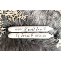 2Er Set Happy Birthday Kerzen | Stabkerzen Mit Spruch Geburtstagskerze Geschenkidee Geburtstagsgeschenk von xMitLiebeDesignedx