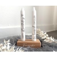 Geburtstagsgeschenk | Kerzen Mit Personalisiertem Kerzenhalter Aus Holz Geschenkidee Geburtstag Beste Freundin Geburtstagsgeschenk | Kerzen Mit Personalisiertem Kerzenhalter Aus Holz Geschenkidee Geburtstag Beste Freundin von xMitLiebeDesignedx
