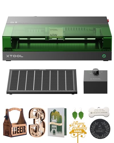 xTool S1 40W Laser Graviermaschine und Cutter Vormontiert mit Air Assist und Wabenplatte,Autofokus, 600mm/s Geschwindigkeit, 498 * 319mm Arbeitsbereich für Batch-Prozess für Holz, Metall,Acryl.. von xTool