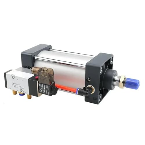 xXSvvskFL 1 stücke Magnetventil Integrierte Pneumatische Zylinder Bohrung 50mm Hub 25-1000mm Luft Zylinder Set Ohne Magnetische(SCF50x150,AC220V) von xXSvvskFL
