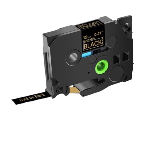 xajbtpq 2pcs kompatible laminierte Etikettenbänder Kompatibel mit TZ Tze-231 12-mm-Klebeband Kompatibel mit die Verwendung mit Etikettendruckern(2PK Gold on Black) von xajbtpq