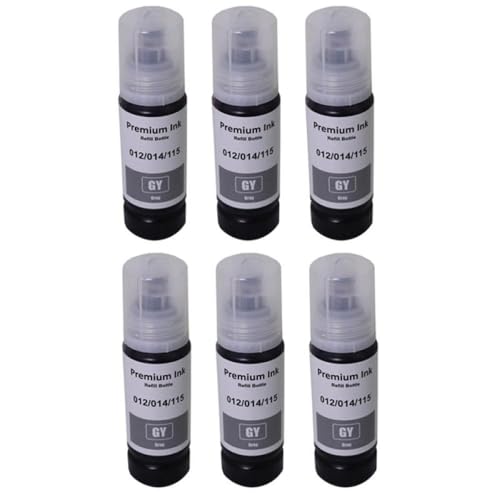 xajbtpq 70 ml Nachfüllink kompatibel mit L8160 L8168 L8180 L8188 ET-8500 ET-8550 EW-M873T EW-M973A3T-Modelle 552 554 011 012 013 014 114 115 116(GY 6PCS) von xajbtpq