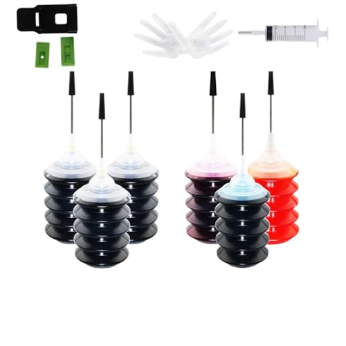 xajbtpq Refill Ink Kit kompatibel mit Verite 5 5XL 5XXL 5 3XL Combo -Patronen -Bulk -Paket funktioniert auch mit V50 V55 V55W ECO V55 Plus V60 Eco V640 -Drucker(3pcs Black 3 C) von xajbtpq