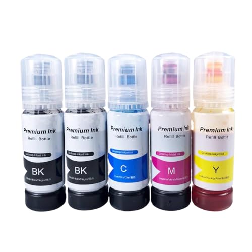 xajbtpq Universal -Tinte Kompatibel mit L3150 L3110 104 502 512 504 -Drucker ET 2700 ET2750 ET 3700 ET 2711 Refill -Farbstofftinte(5pcs) von xajbtpq