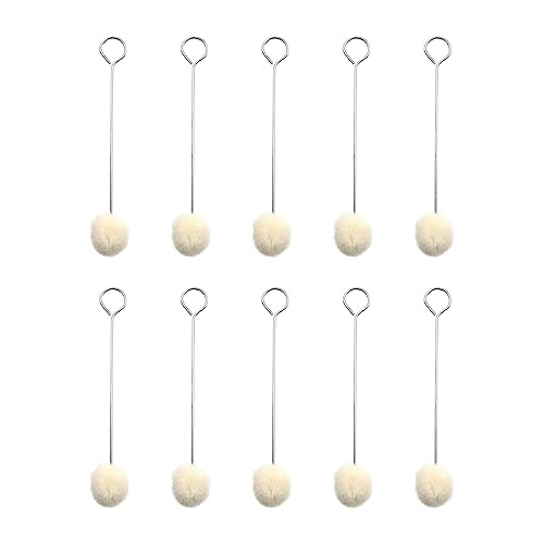 10 Stück Wolle Daubers Ball Lederfärbewerkzeug 4 9" Länge Wollbürste Mit Stahlgriff Für DIY Bastelprojekte Wollkugelbürste von xbiez