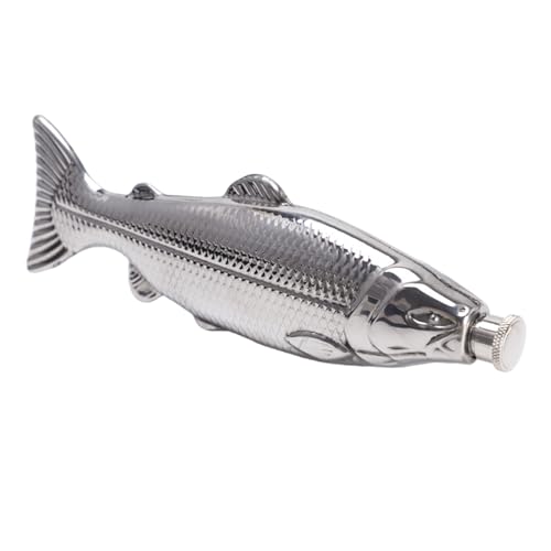142 ml Fischform Trinkgeschirr 304 Edelstahl Textur Einzigartige Getränkeflasche für Picknicks im Freien und Barkeeper Home Party Barware von xbiez