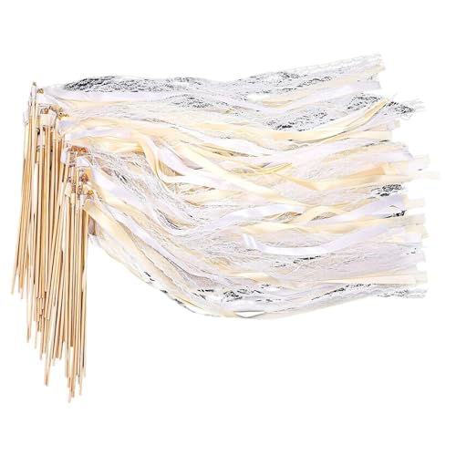 20 Stück Satiniertes Spitzenband Wand mit Glocken Magischer Stick Band Zauberstab für Hochzeit Party Dekoration Urlaub Versorgung Braut Party Zubehör von xbiez
