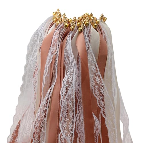 20 Stück Satiniertes Spitzenband Wand mit Glocken Magischer Stick Band Zauberstab für Hochzeit Party Dekoration Urlaub Versorgung Braut Party Zubehör von xbiez