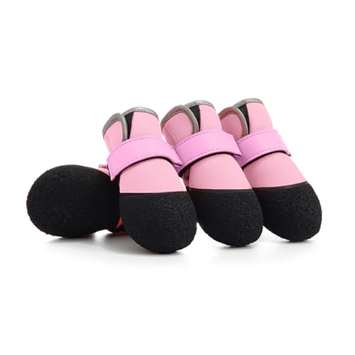 4 rutschfeste Hundestiefel, reflektierend, weiche Sohlen, Hundepfotenschutz für tägliche Spaziergänge und Läufe, Haustierschuhe von xbiez