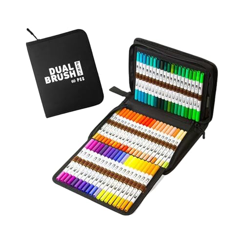 xbiez 60/72/80/100 Farben Acrylstift Acrylmarker Zeichenstift Doppelspitze Pinselstift für Steinmalerei Glas von xbiez