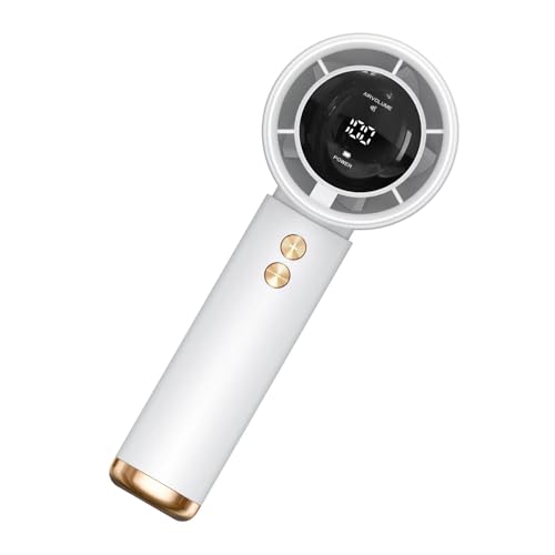 xbiez Multifunktionaler Handventilator, effizienter Kühlventilator, 3000 mAh, Textur, geeignet für Reisen, Büro und Außenbereich, digitales Display, wiederaufladbarer Ventilator von xbiez