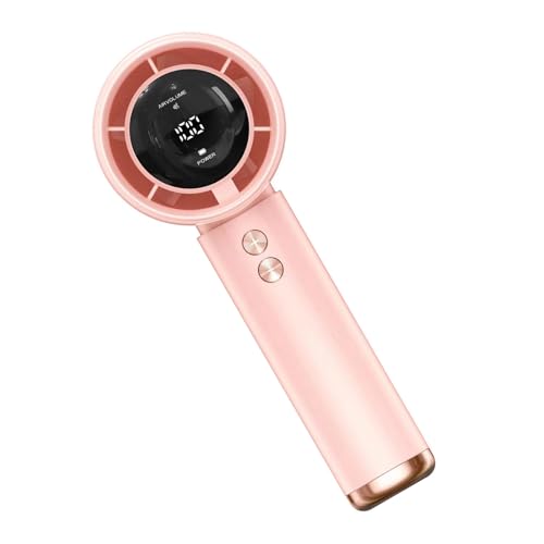 xbiez Multifunktionaler Handventilator, effizienter Kühlventilator, 3000 mAh, Textur, geeignet für Reisen, Büro und Außenbereich, digitales Display, wiederaufladbarer Ventilator von xbiez