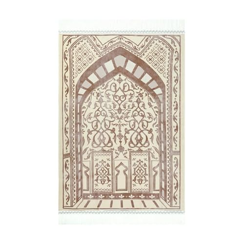 xbiez Muslimische Gebetsdecke, 70 x 110 cm, tragbarer Teppich, weiche, dicke Teppiche, tolles Ramadan-Geschenk, Gebetsmatte, Polyester-Teppiche von xbiez