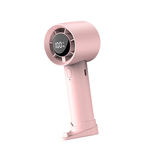 xbiez Wiederaufladbarer USB-Handventilator, elektrisch, einstellbare Geschwindigkeit, 1200 mAh, Akku-Kühlgerät mit LED-Digitalanzeige, einstellbare Geschwindigkeit, Handventilator von xbiez