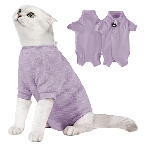 xbiez Wundschutzanzug für Katzen, weich, atmungsaktiv, Baumwolle, schützt vor Lecken, ideal für kleine Haustiere, Katzen, Wundschutzanzug von xbiez
