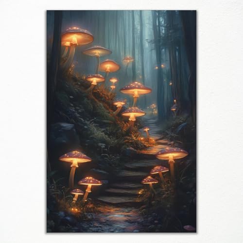 xbsifyiooa Verzauberte Waldlandschaft auf Leinwand, Fantasie-Pilz-Poster, dunkle Gothic-Hölzer, Wanddekoration, mystischer Walddruck, Malerei, Feen-Blumenbild für Schlafzimmer, Wand, 61 x 91,4 cm, xbsifyiooa Verzauberte Waldlandschaft auf Leinwand, Fantasie-Pilz-Poster, dunkle Gothic-Hölzer, Wanddekoration, mystischer Walddruck, Malerei, Feen-Blumenbild für Schlafzimmer, Wand, 61 x 91,4 cm, von xbsifyiooa