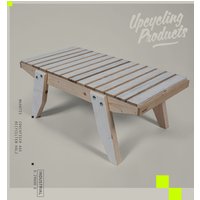 Maantis - Beistelltisch Aus Recyceltem Holz, Couchtisch in Natur, Weiß Und Neonrot Im Industriedesign-Look von xcllntprdcts