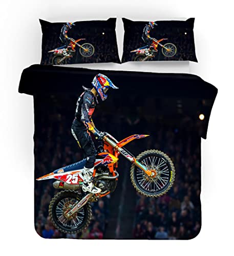 xczxc Bettwäsche Bettbezug Set Moto-Cross 135 x 200 cm Kinder Erwachsene Microfaser Bettbezug Set, Weich bequem von Modern Dekorative Bettwäsche von xczxc