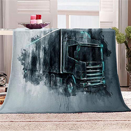 xczxc Kuscheldecke Flanell Mikrofaser Retro LKW superweiche Wärme Gemütlich Fleecedecke, für Wohn und Schlafräume 100x130cm von xczxc