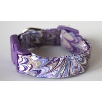 Aquarell Abstrakte Kunst Lila Und Grau Hundehalsband Größe Xs, S, M Oder L von xfauxpawsx